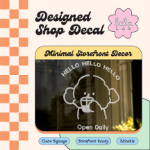 Weißes Niedliches Begrüßungsfenster Vinyl Decal Ed