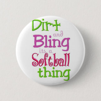 weißes niedliches des Softballzitats und cool Button