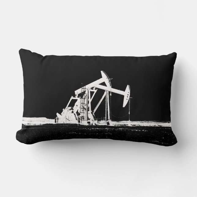 Weißes Öl-Pumpanlage-VerdoppelungSilhouette Lendenkissen (Vorderseite)