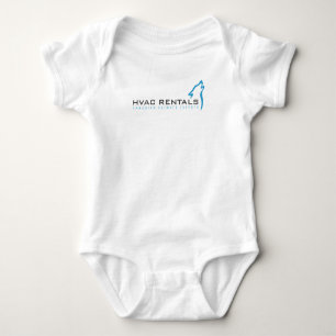 Weißes Onzie, Logo mit Slogan in der Front Baby Strampler