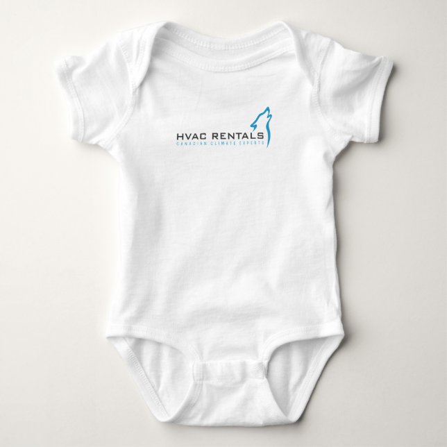 Weißes Onzie, Logo mit Slogan in der Front Baby Strampler (Vorderseite)