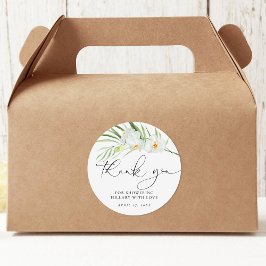 Weißes Orchid-Brautparty Runder Aufkleber