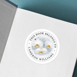 Weißes orchid-Phalaenopsis-Malbuch Runder Aufkleber