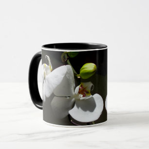 weißes orchides Foto, tropisches weißes blumengesc Tasse