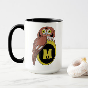 Weißes Owl Monogramm Tasse