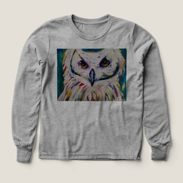 Weißes Owl Sweatshirt (Design Vorderseite)