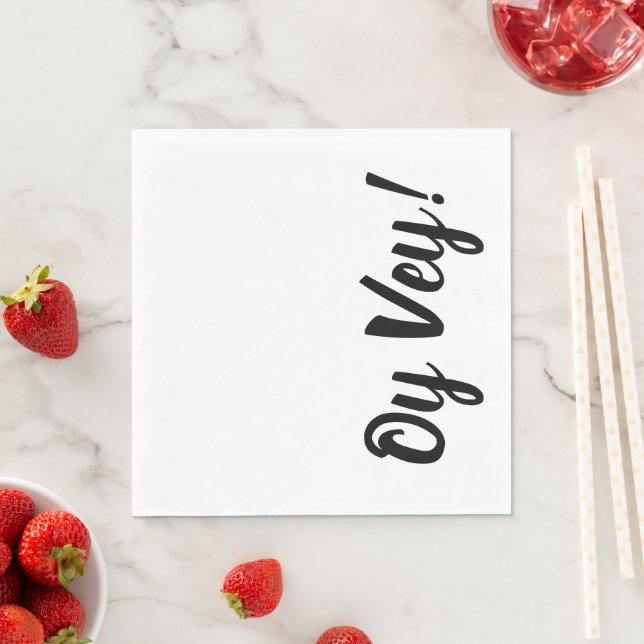 Weißes Oy Vey Paper Napkins Serviette (Beispiel)