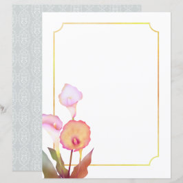 Weißes Papier der Botanischen Caffa Lily