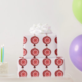 Weißes Papier für Rot-Ornament Geschenkpapier