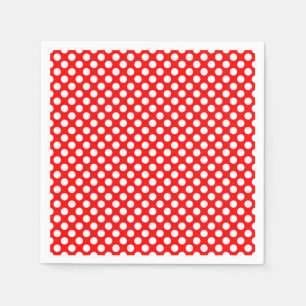 Weißes Papier zu den roten mittelgroßen Polka-Punk Serviette