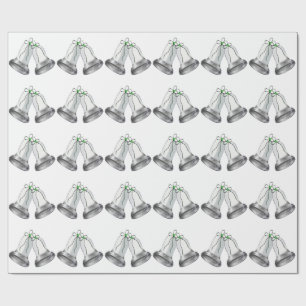 Weißes Papier zum Abpacken von Silber Bells Geschenkpapier