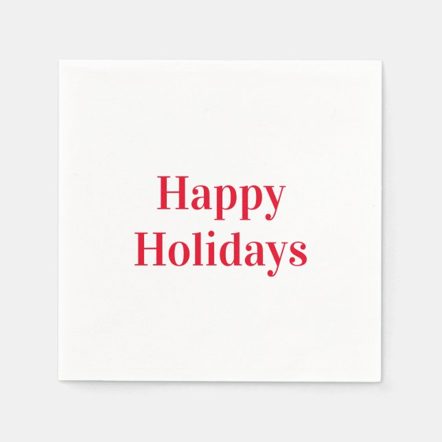 Weißes Party "Happy Holidays" Serviette (Vorderseite)