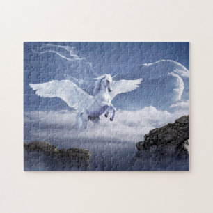 Weißes Pegasus-Unicorn-Puzzle Puzzle