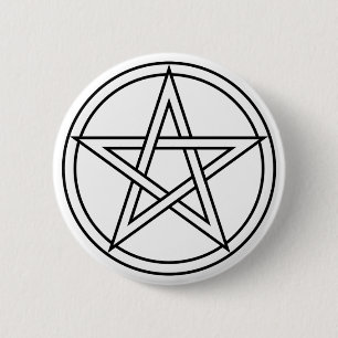 Weißes Pentagramm Button
