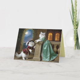 Weißes Perserkatze Valentinstagskarte Feiertagskarte