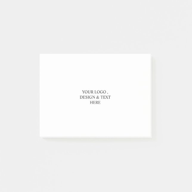 Weißes Personalisiertes – Ihr Logo & Text hier  Post-it Klebezettel (Vorderseite)