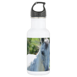 Weißes Pferd. Edelstahlflasche