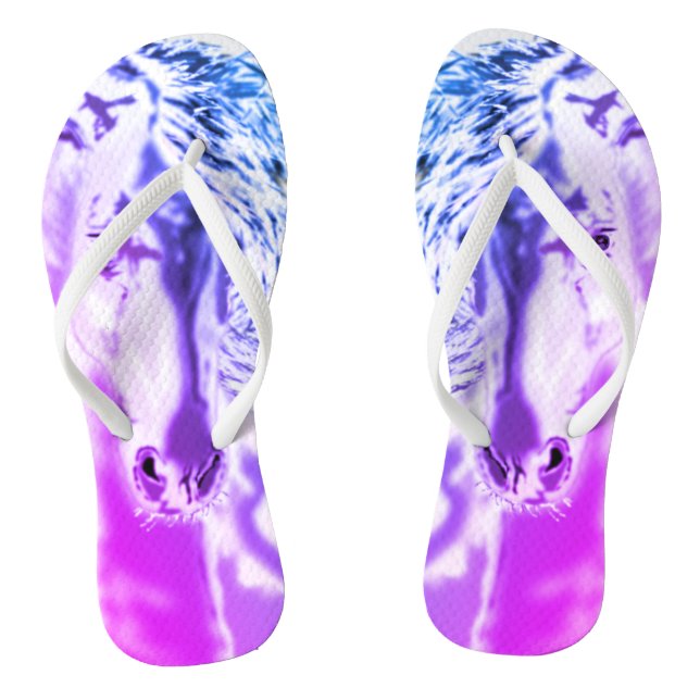 Weißes Pferd Flip Flops (Fußbett)