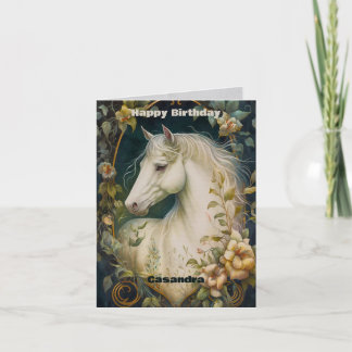 Weißes Pferd Geburtstag Karte