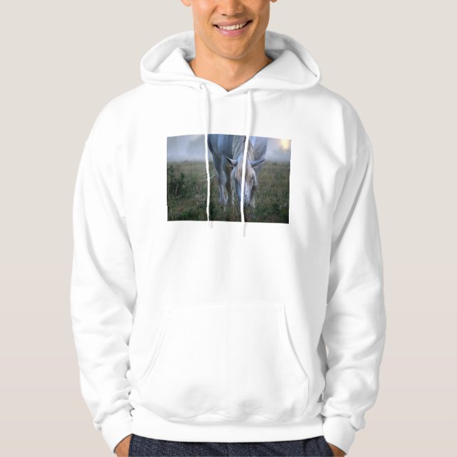 Weißes Pferd Hoodie (Vorderseite)