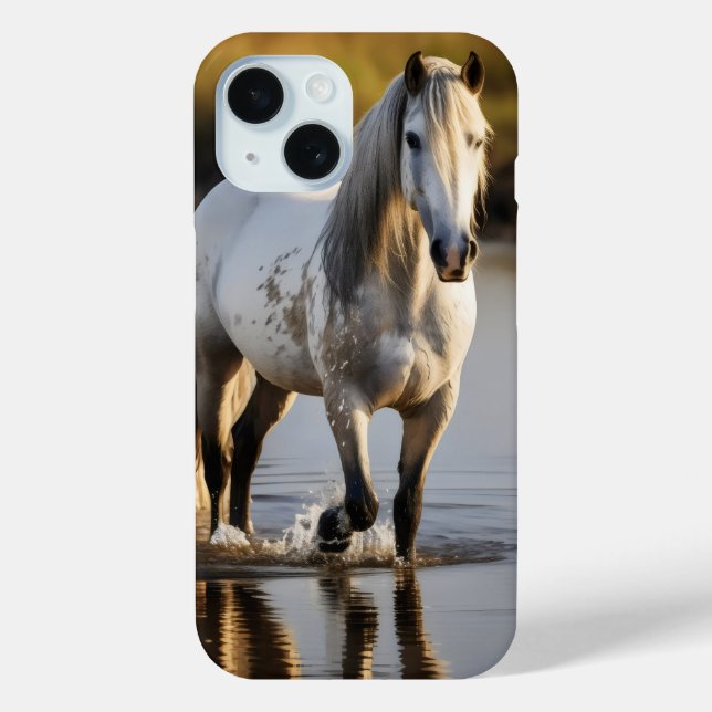 Weißes Pferd im See Case-Mate iPhone Hülle (Rückseite)