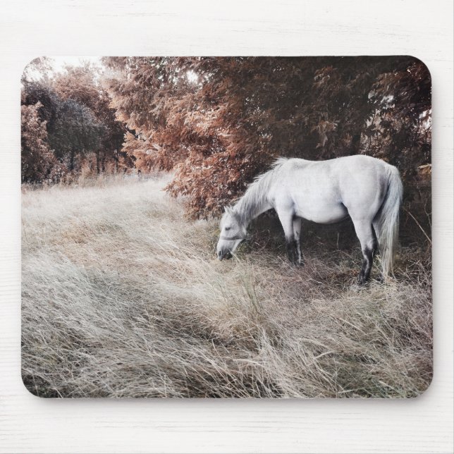 Weißes Pferd Mousepad (Vorne)