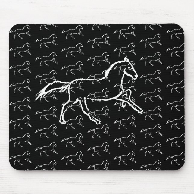 Weißes Pferd Mousepad (Vorne)