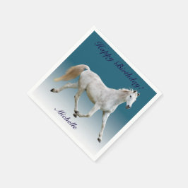 Weißes Pferd Papier Geburtstag Napkins Serviette