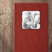 Weißes Pferd Personalisiertes Exlibris