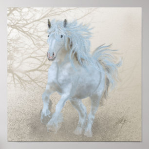 Weißes Pferd - Plakat