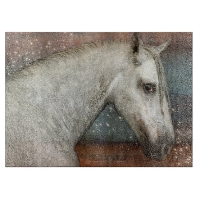 Weißes Pferd Schneidebrett (Vorderseite)