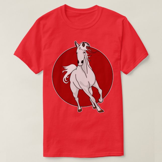 Weißes Pferd T-Shirt (Design vorne)