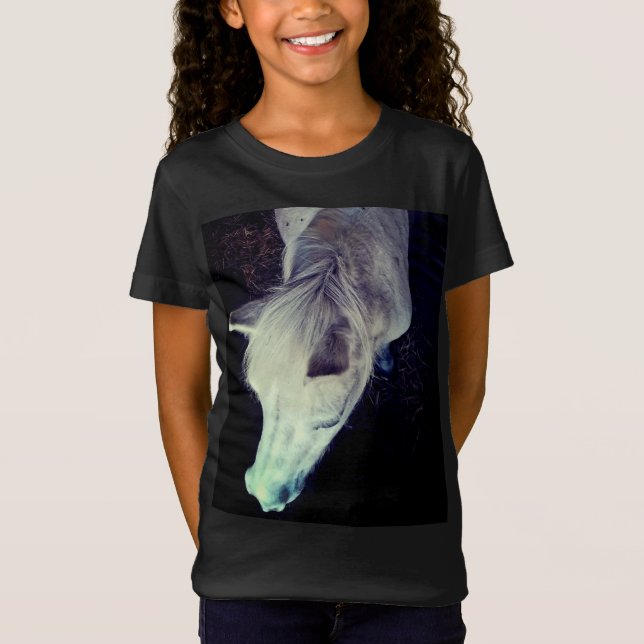 Weißes Pferd T-Shirt (Vorderseite)