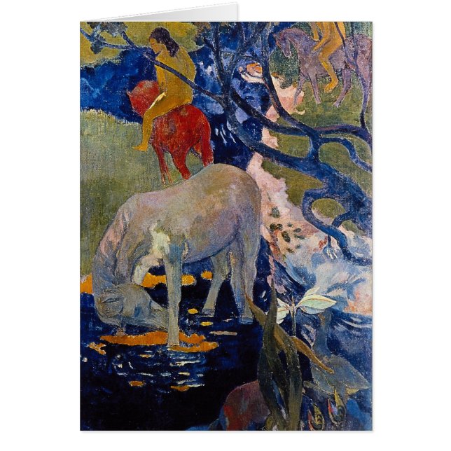 Weißes Pferd von Paul Gauguin, Vintage Kunst (Vorne)