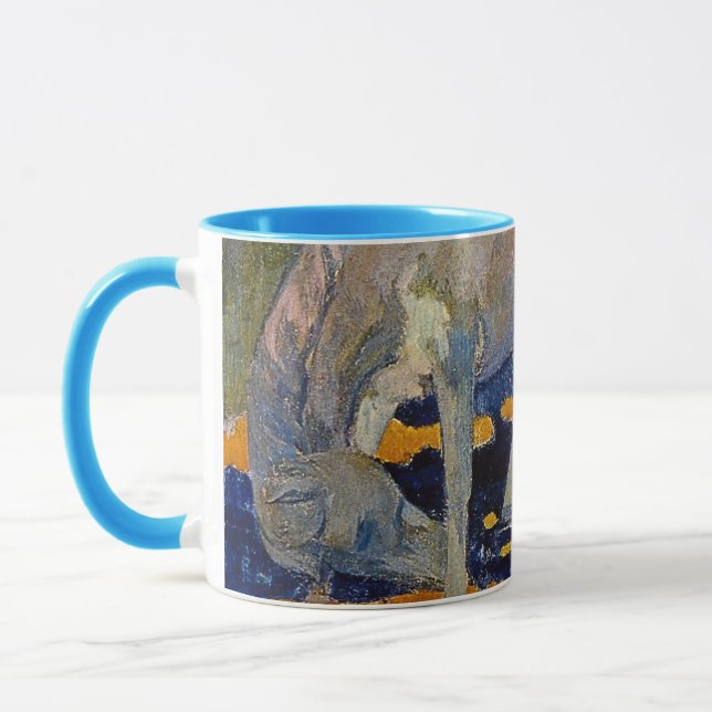 Weißes Pferd von Paul Gauguin, Vintage Kunst Tasse (Links)