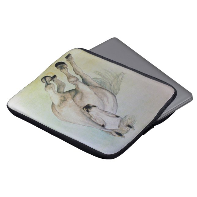 "Weißes Pferde" Elektronik-Hülse Laptopschutzhülle (Vorne Oben)