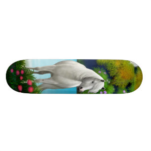 Weißes PferdeSkateboard Skateboard