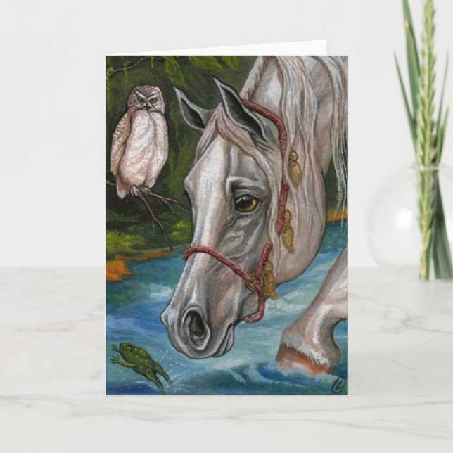 WEISSES PFERDeulen-Anmerkungs-Karte Karte (Vorderseite)