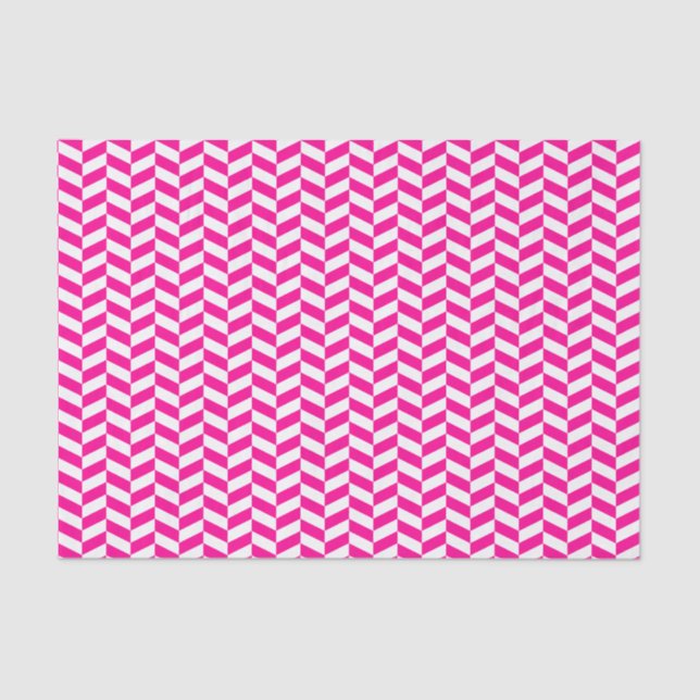 Weißes Pink-weißes Herringbone-Gewebe Seidenpapier (Vorderseite)