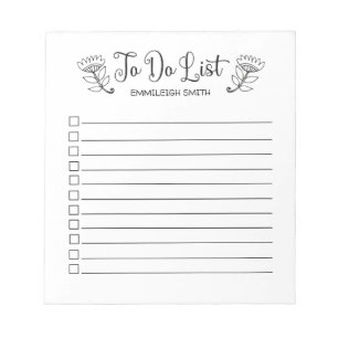 Weißes Pinsel-Schrift-To-Do-Liste-Kontrollkästchen Notizblock