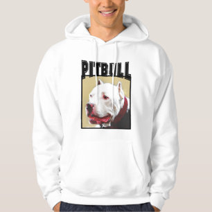 Weißes Pitbull Hoodie