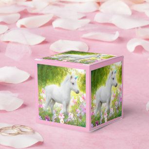 Weißes Pony Einhorn Geschenkschachtel