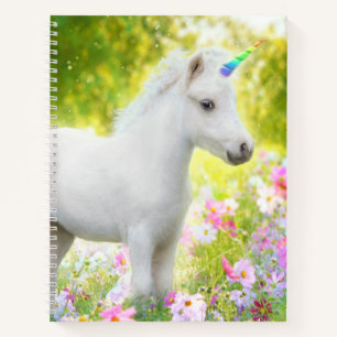 Weißes Pony Einhorn Notizbuch