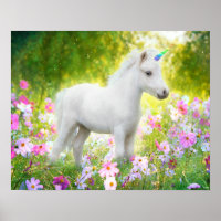 Weißes Pony Einhorn