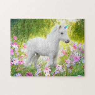 Weißes Pony Einhorn Puzzle