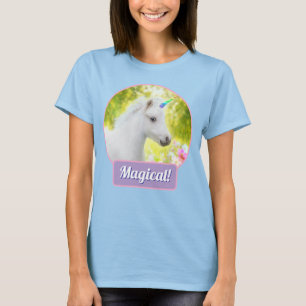 Weißes Pony Einhorn T-Shirt