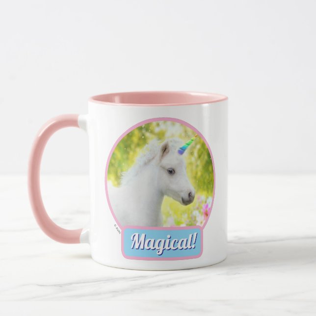 Weißes Pony Einhorn Tasse (Links)