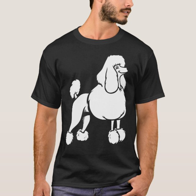 weißes Pooddesign T-Shirt (Vorderseite)