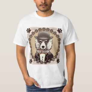 Weißes Poodle mit Brillenträger T - Shirt
