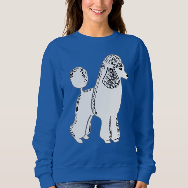 Weißes Poodle-Sweatshirt Sweatshirt (Vorderseite)